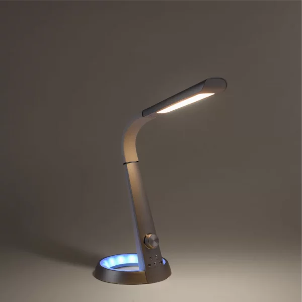 modern adjustable dimmable table lamp with colour changeable base silver - Stillorgan Decor