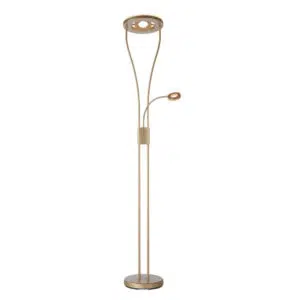 adjustable dimmable head led floor lamp brass - Stillorgan Decor