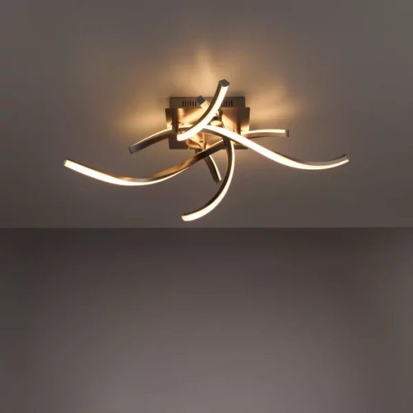 remote controlled modern curved colour change ceiling pendant - Stillorgan Decor