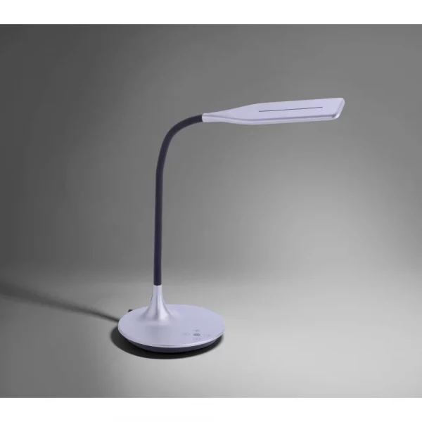 modern adjustable neck dimmable table lamp silver and black - Stillorgan Decor