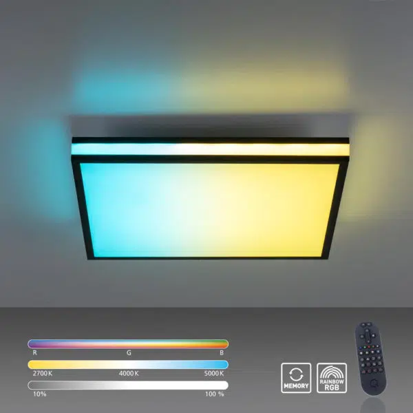modern square panel remote controlled ceiling light - Stillorgan Decor