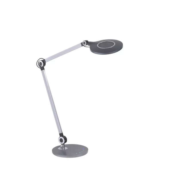 modern two point adjustable dimmable reading table lamp black and silver