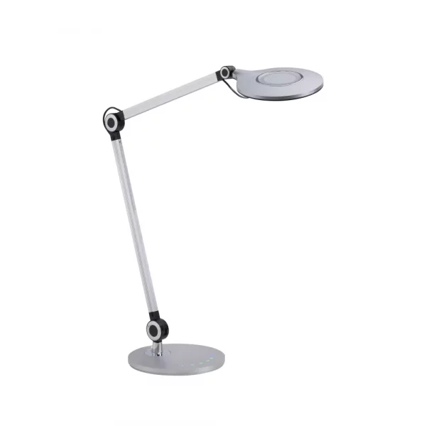 modern two point adjustable dimmable reading table lamp silver
