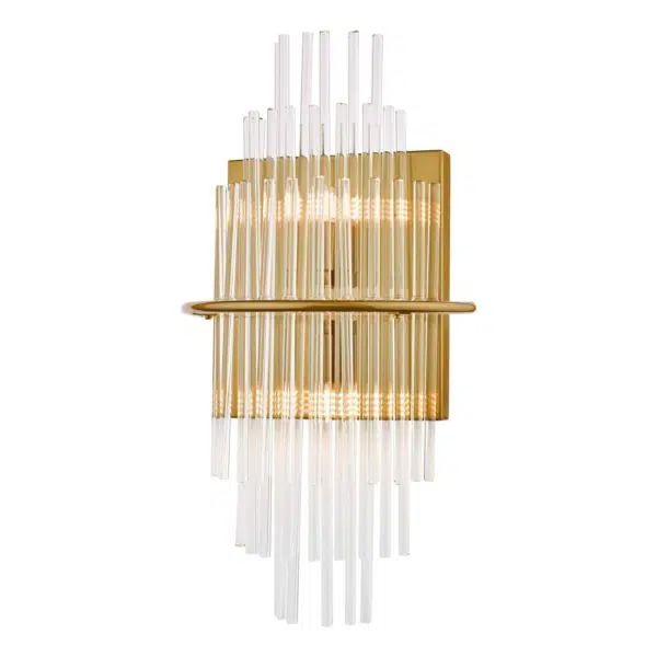 floating style glass and antique gold wall light