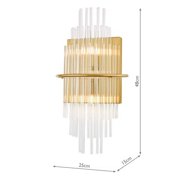 floating style glass and antique gold wall light - Stillorgan Decor