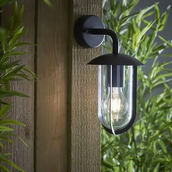 modern classic hanging outdoor wall light black - Stillorgan Decor
