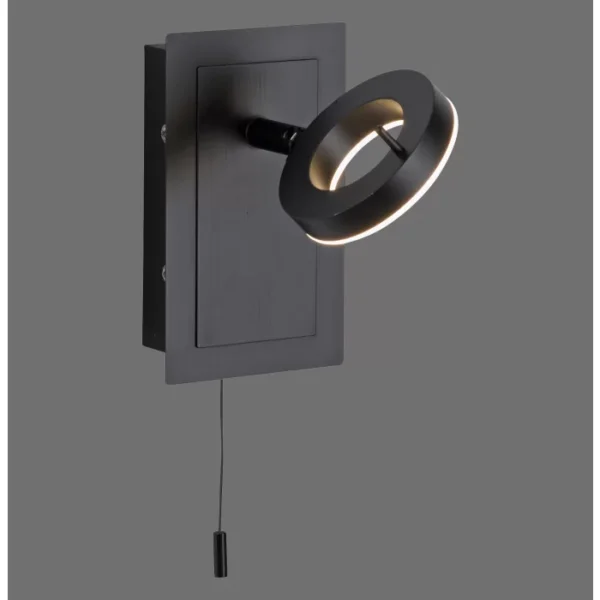adjustable black led pull chord bathroom wall light - Stillorgan Decor