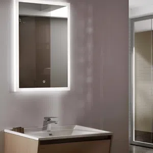 touch dimmer rectangular bathroom wall mirror light - Stillorgan Decor