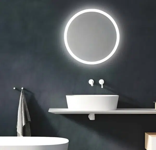 touch dimmer round bathroom wall mirror light - Stillorgan Decor