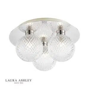 laura ashley prague 3 light bathroom ceiling light - polished chrome - Stillorgan Decor