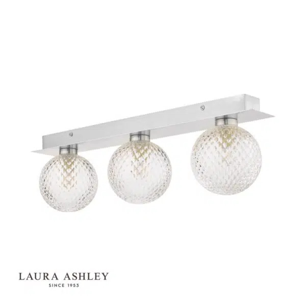 laura ashley prague 3 light linear bathroom ceiling light - polished chrome - Stillorgan Decor
