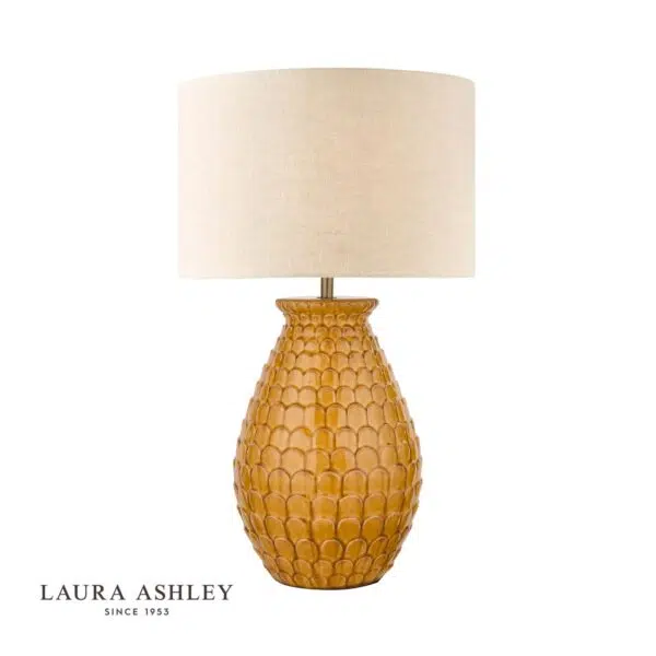 laura ashley liza gloss ochre orange table lamp