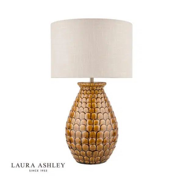 laura ashley liza gloss ochre orange table lamp - Stillorgan Decor