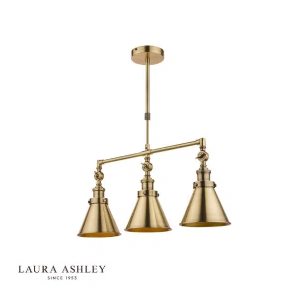 laura ashley rufus triple bar pendant ceiling light - Stillorgan Decor