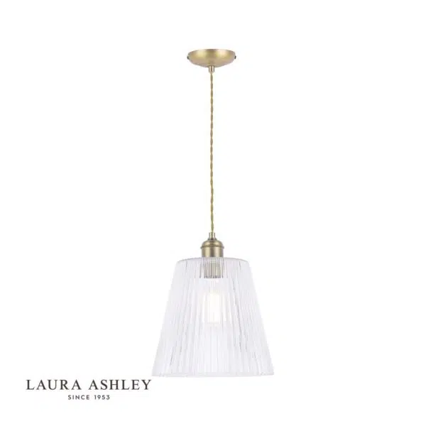laura ashley callaghan large fluted glass shade single pendant - Stillorgan Decor