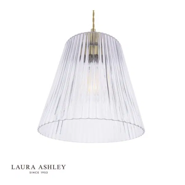 laura ashley callaghan large fluted glass shade single pendant - Stillorgan Decor