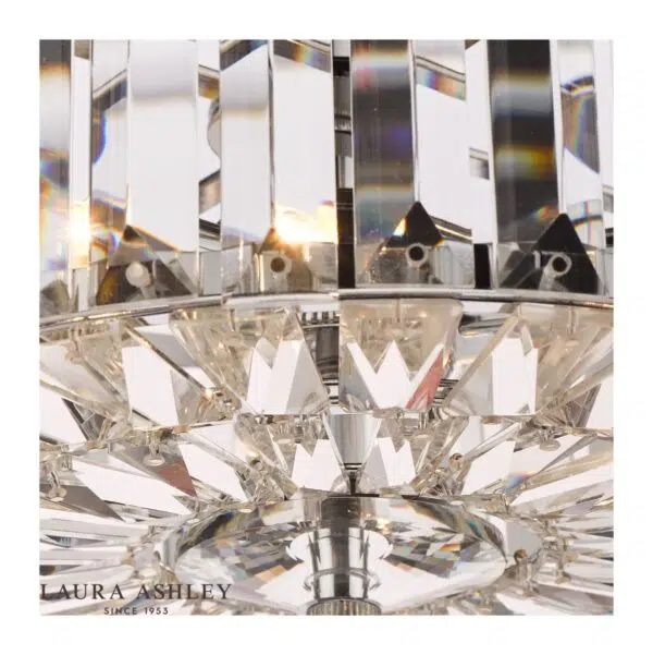 laura ashley fernhurst 3 light semi flush crystal ceiling light - Stillorgan Decor