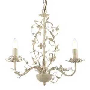 intricate 3 light flower chandelier cream and gold - Stillorgan Decor