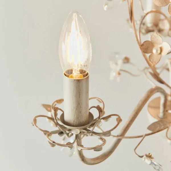 intricate 3 light flower chandelier cream and gold - Stillorgan Decor
