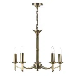 classical candle style ceiling chandelier light antique brass - Stillorgan Decor