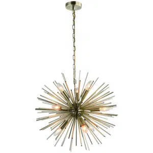 bursting star ceiling pendant light polished antique brass - Stillorgan Decor