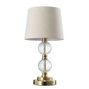classic two globe table lamp antique brass