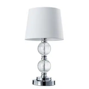 classic two globe table lamp chrome silver