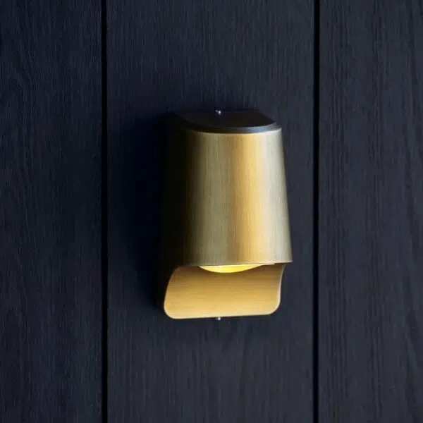aluminium modern wall light brushed gold - Stillorgan Decor