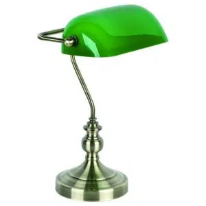 executive style banker lawyer table lamp green shade