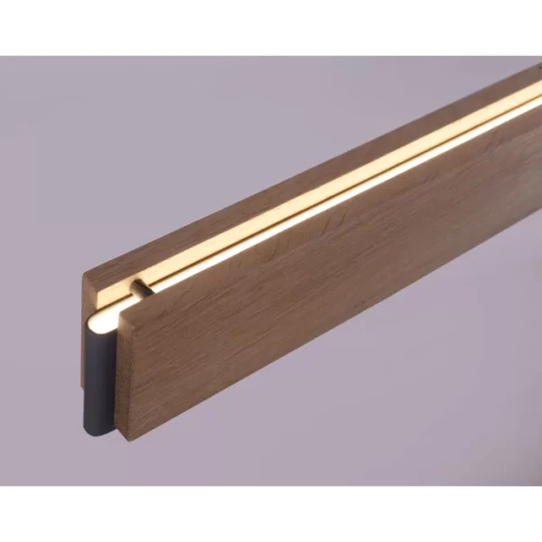 wood effect modern ceiling pendant light - Stillorgan Decor
