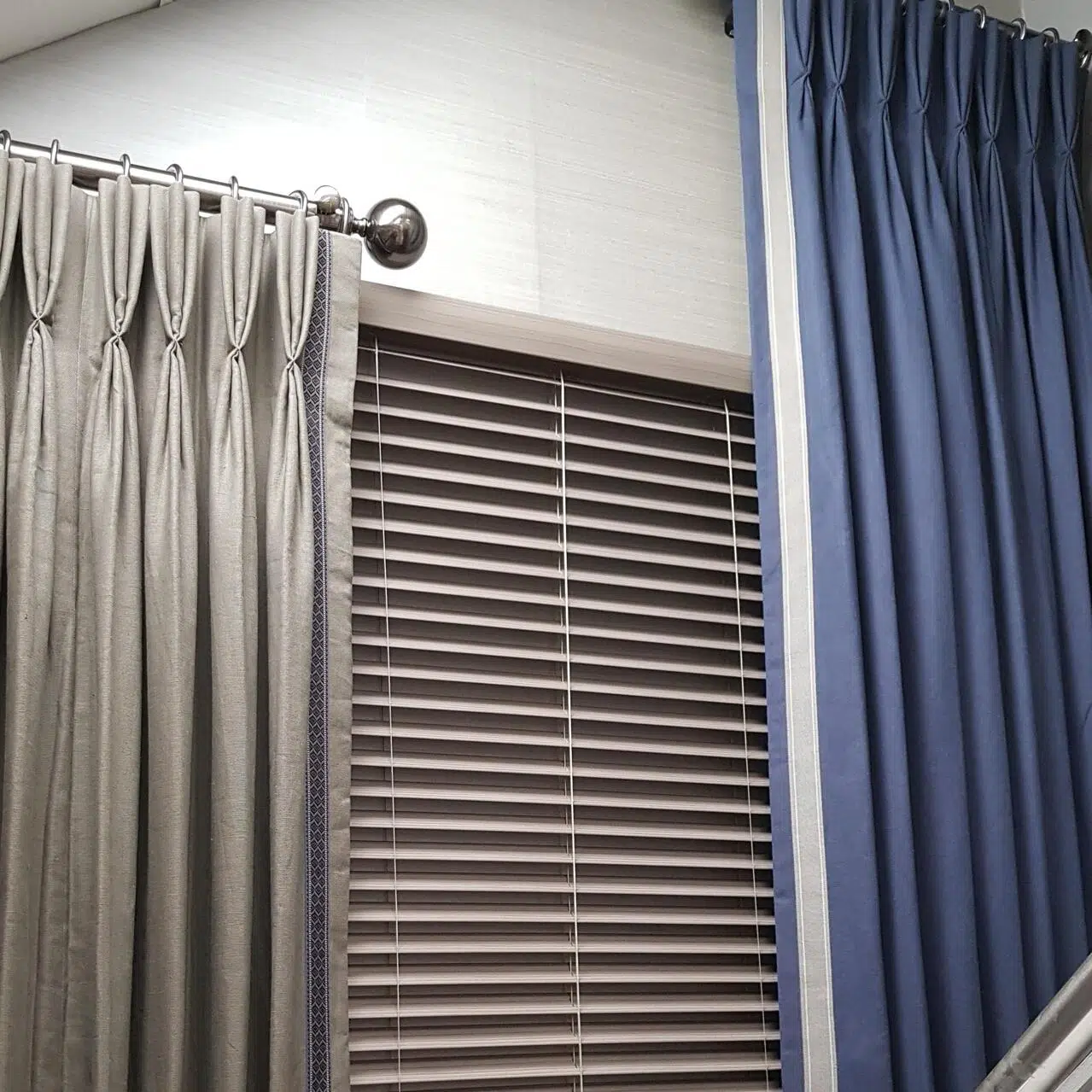 Custom Curtains and Wooden Venetians