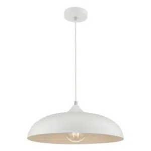 simple curved domed metal ceiling pendant light chalky white - Stillorgan Decor