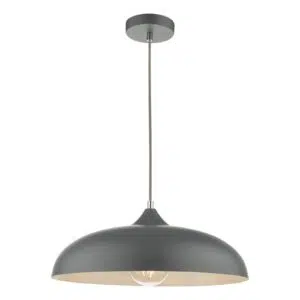 simple curved domed metal ceiling pendant light grey - Stillorgan Decor