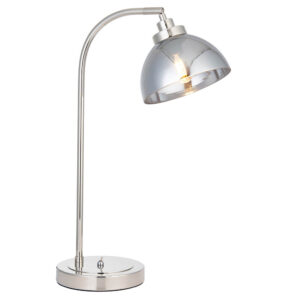 contemporary mirrored nickel silver table lamp