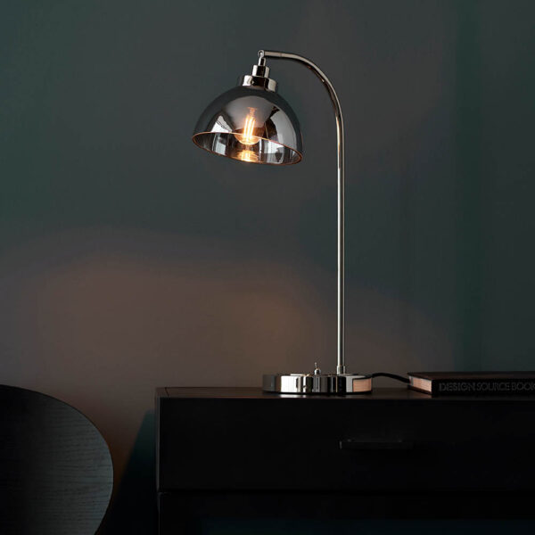 contemporary mirrored nickel silver table lamp - Stillorgan Decor