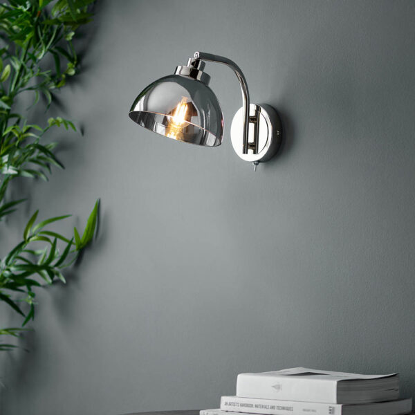 contemporary mirrored single wall light - Stillorgan Decor