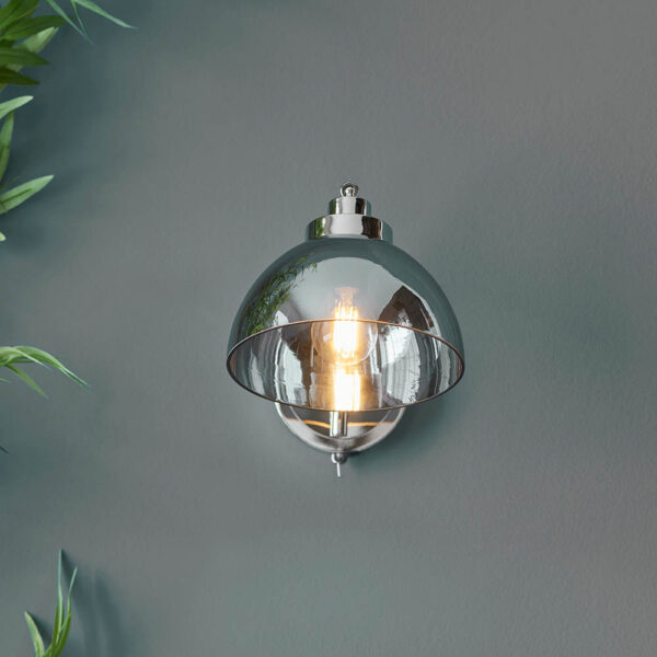 contemporary mirrored single wall light - Stillorgan Decor