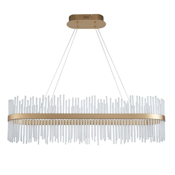 opulent luxury crystal rod ceiling light brushed gold - Stillorgan Decor