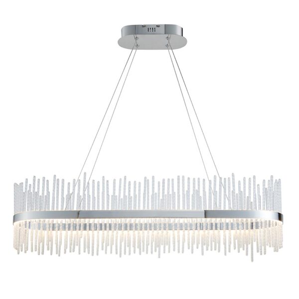 opulent luxury crystal rod ceiling light chrome silver - Stillorgan Decor