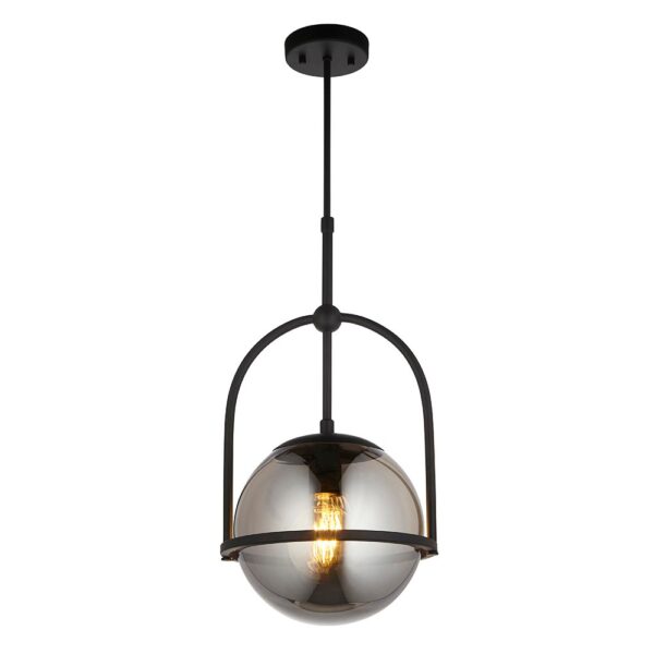 modern single globe smoked black glass ceiling light - Stillorgan Decor