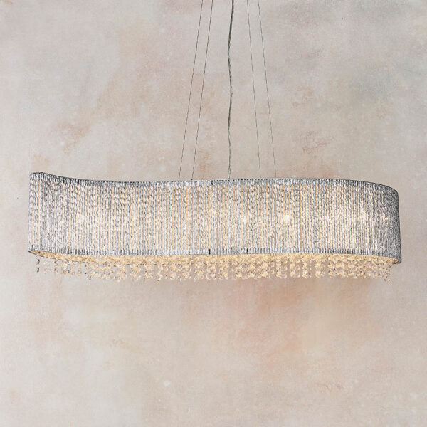 linear opulent hanging crystal pendant - Stillorgan Decor