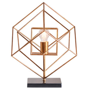 luxury floating cubes gold leaf table lamp