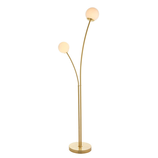 modern scandi style globe floor lamp - brushed gold