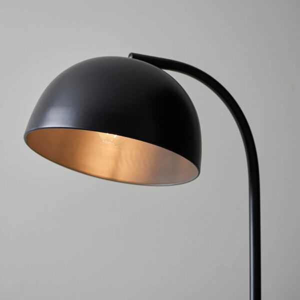 modern domed curved floor lamp black - Stillorgan Decor
