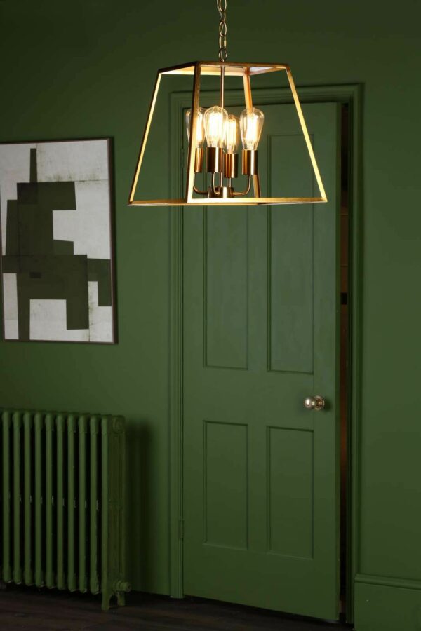 4 light modern brass ceiling lantern light - Stillorgan Decor