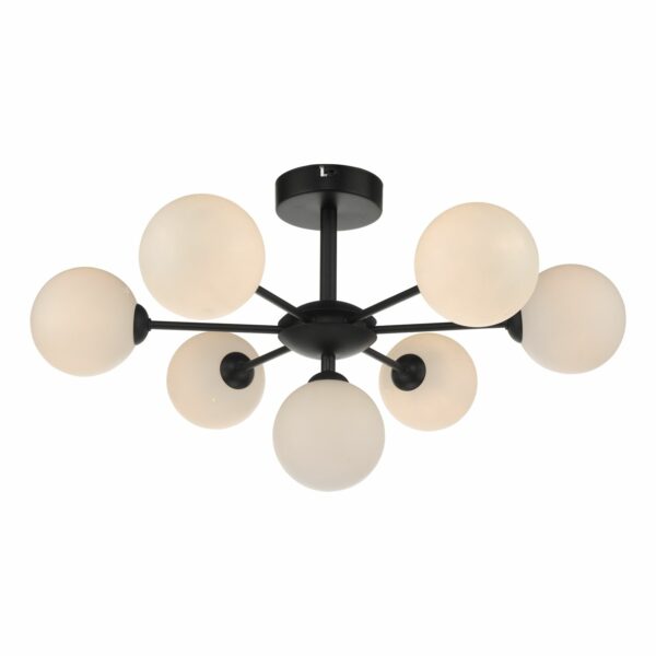modern 7 globe sputnick style ceiling light black - Stillorgan Decor