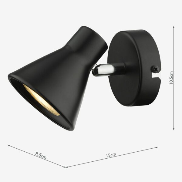 single adjustable wall spotlight - matt black - Stillorgan Decor