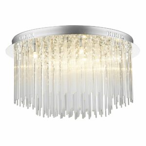 luxurious flush glass rod 8 light ceiling light - Stillorgan Decor