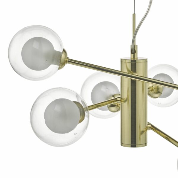 charming mid century inspired 6 light armed ceiling pendant - Stillorgan Decor