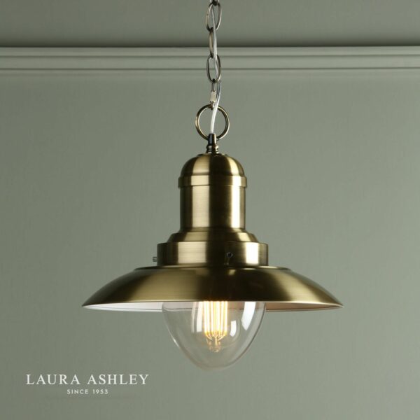 laura ashley corbridge metal fisherman style ceiling light antique brass - Stillorgan Decor